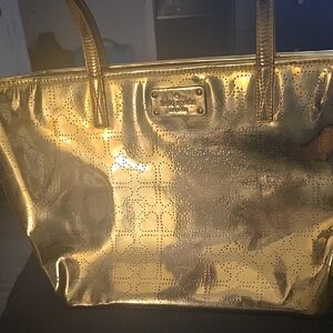 Gold Kate Spade Designer Tote Bag